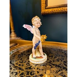 Antique‎ Fasold & Stauch Bock-Wallendorf Porcelain Putto Figurine, 6.75"